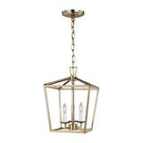 Dianna Three Light Mini Lantern LIGHTING - pendant Visual Comfort Satin Brass