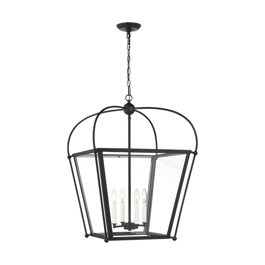 Charleston Medium Four Light Lantern LIGHTING - pendant Visual Comfort - Studio Midnight Black
