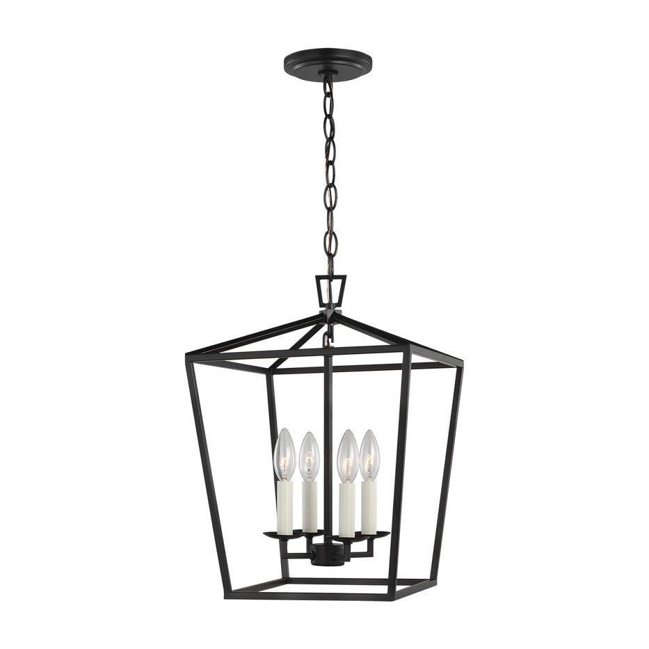 Dianna Four Light Small Lantern LIGHTING - pendant Visual Comfort Midnight Black