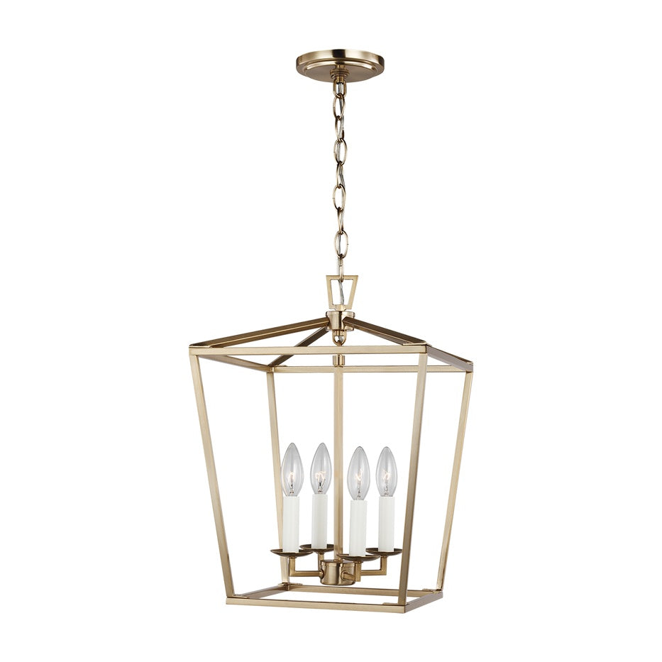 Dianna Four Light Small Lantern LIGHTING - pendant Visual Comfort Satin Brass
