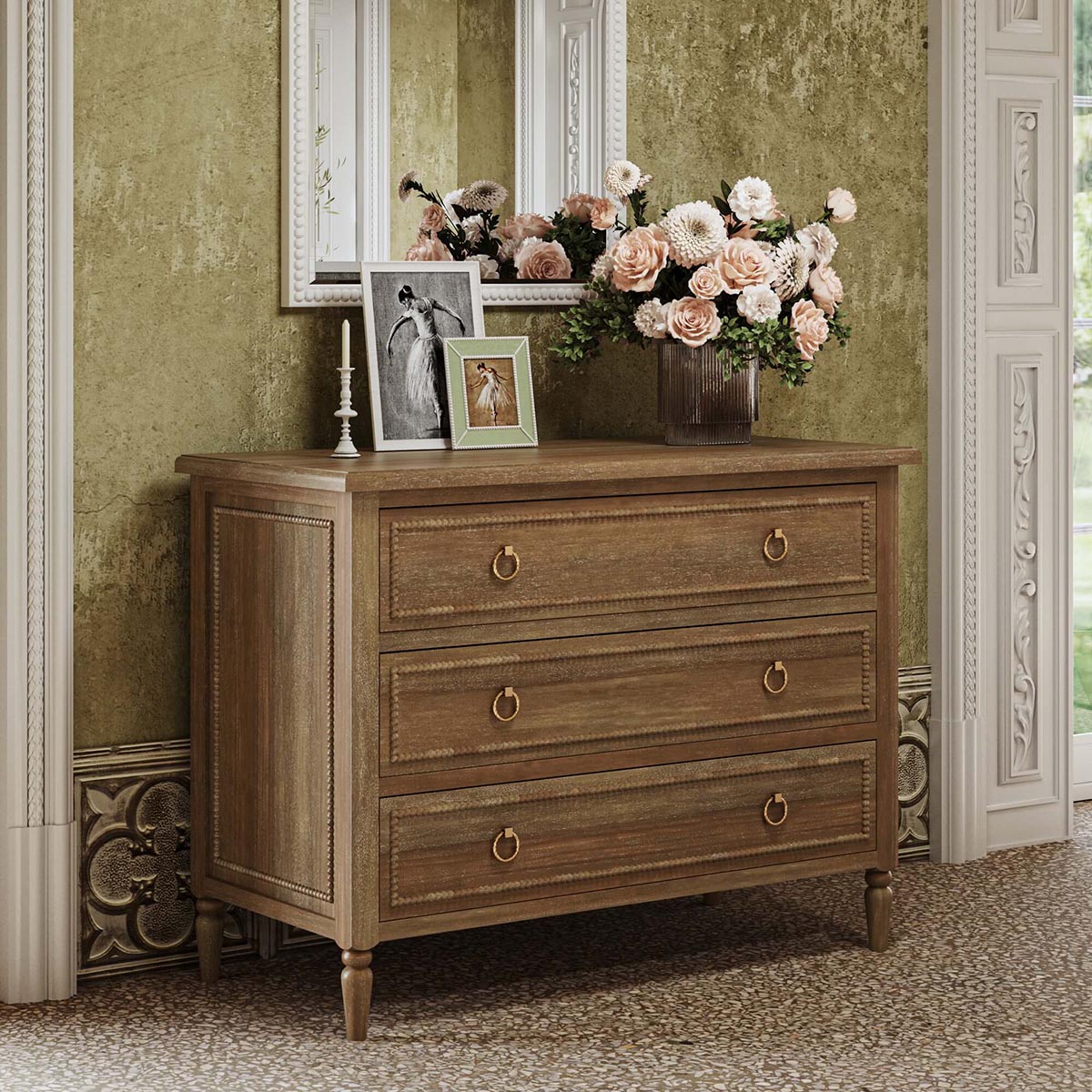 Cholet 3 Drawer Dresser FURNITURE - dressers & chests Bramble