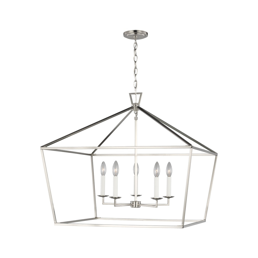 Dianna Five Light Wide Lantern LIGHTING - pendant Visual Comfort Brushed Nickel