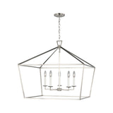 Dianna Five Light Wide Lantern LIGHTING - pendant Visual Comfort Brushed Nickel