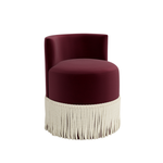Clover Fringe Vanity Chair FURNITURE - accent chair Skyline Furniture Performance Velvet Raisin Ivory