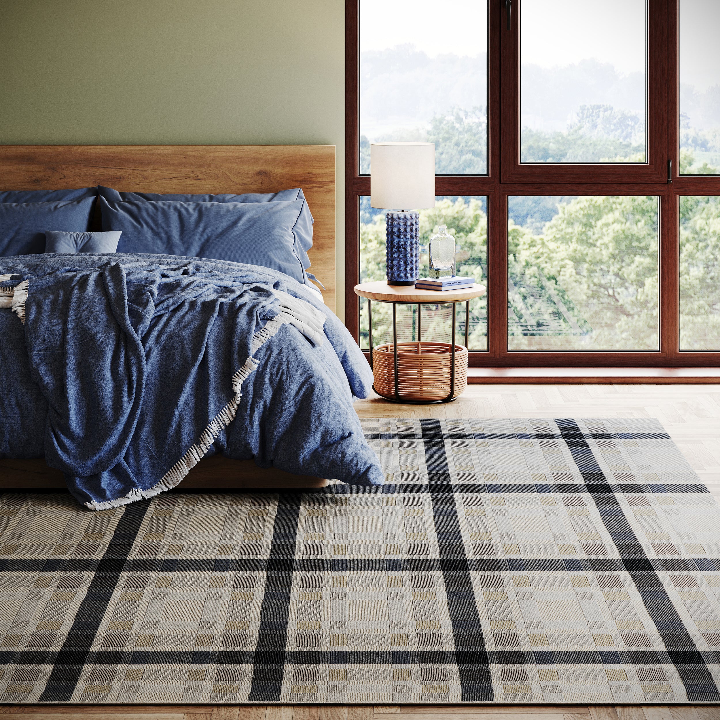 Mesael Modern Plaid Indoor Rug RUGS - synthetic Dash & Albert