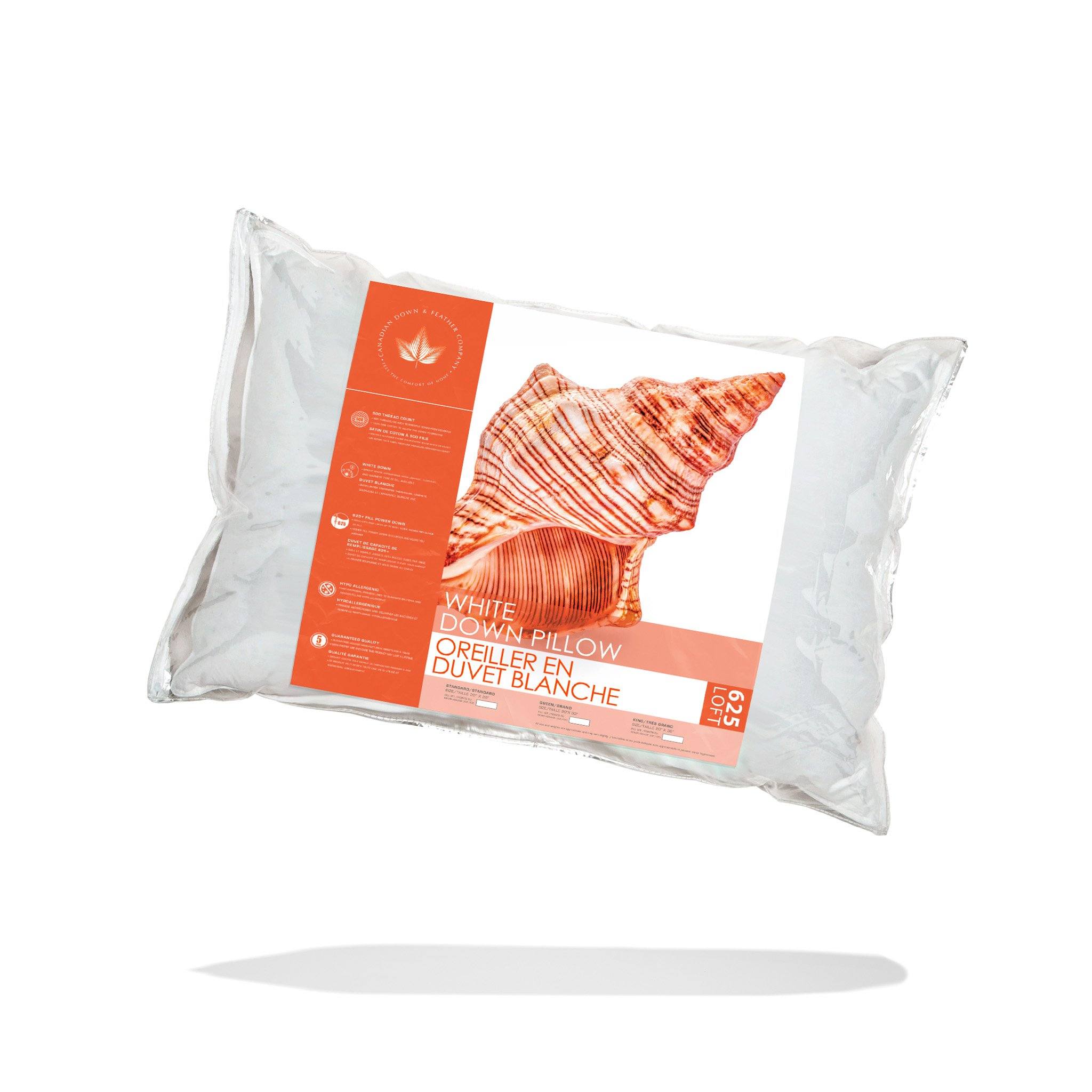 625 Loft White Down Pillow Pillow Canadian Down & Feather Company