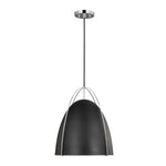 Norman Large One Light Pendant LIGHTING - pendant Visual Comfort Midnight Black Chrome