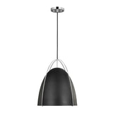 Norman Large One Light Pendant LIGHTING - pendant Visual Comfort Midnight Black Chrome