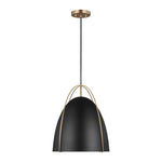 Norman Large One Light Pendant LIGHTING - pendant Visual Comfort Midnight Black Satin Brass