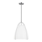 Norman Large One Light Pendant LIGHTING - pendant Visual Comfort Matte White Chrome