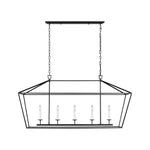 Dianna Five Light Medium Linear Chandelier LIGHTING - chandelier Visual Comfort Midnight Black