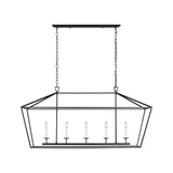 Dianna Five Light Medium Linear Chandelier LIGHTING - chandelier Visual Comfort Midnight Black