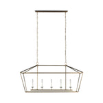 Dianna Five Light Medium Linear Chandelier LIGHTING - chandelier Visual Comfort Satin Brass