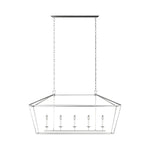 Dianna Five Light Medium Linear Chandelier LIGHTING - chandelier Visual Comfort Brushed Nickel