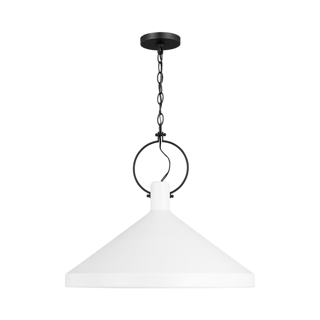 Lyon Medium One Light Pendant LIGHTING - pendant Visual Comfort Matte White
