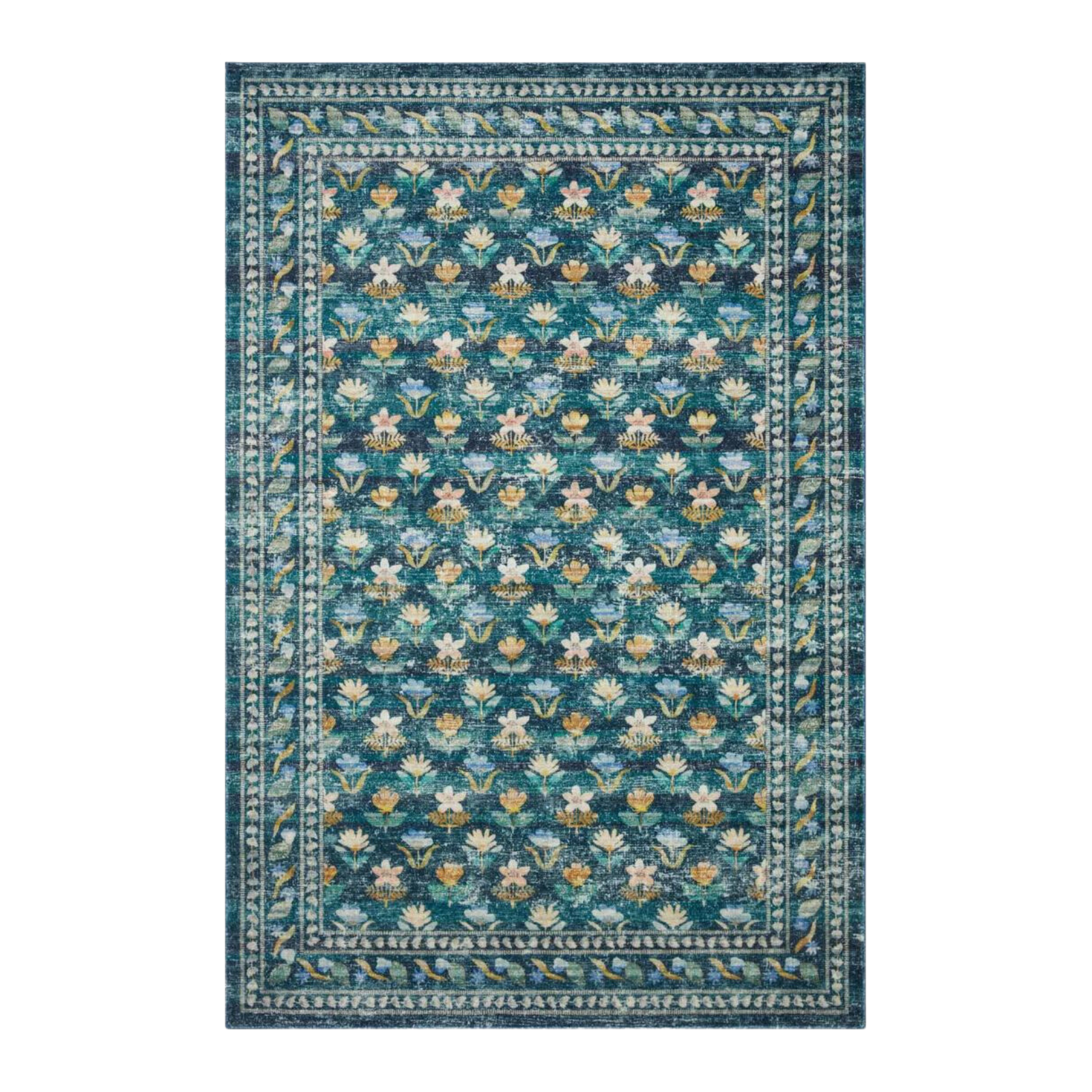 Rifle Paper Co. x Loloi Courtyard Hadley Emerald Rug 3-patterned rugs Loloi