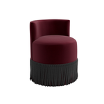 Clover Fringe Vanity Chair FURNITURE - accent chair Skyline Furniture Performance Velvet Raisin Black