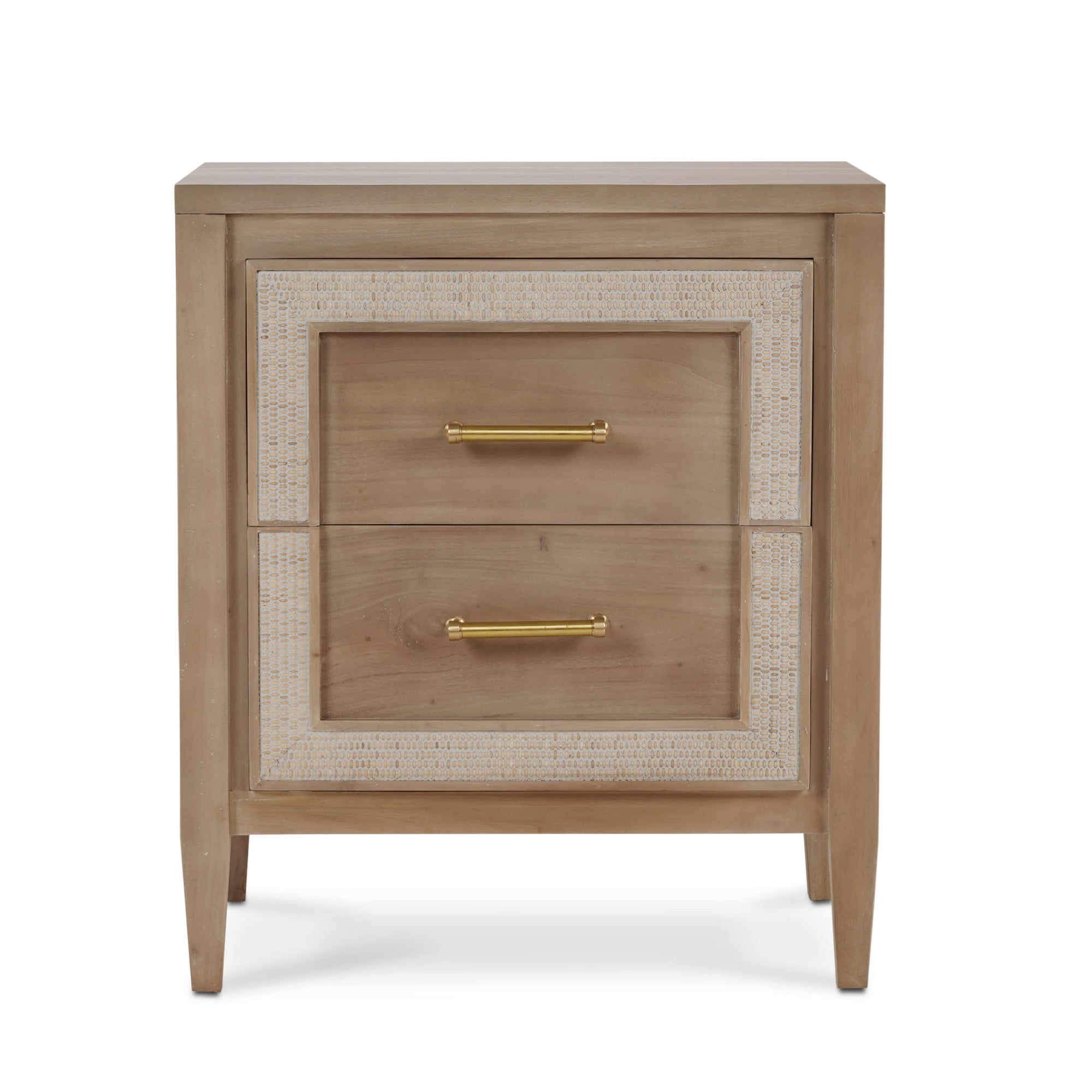 Belgra Nightstand FURNITURE - nightstand Bramble Sandbar w/ White Inset Rattan
