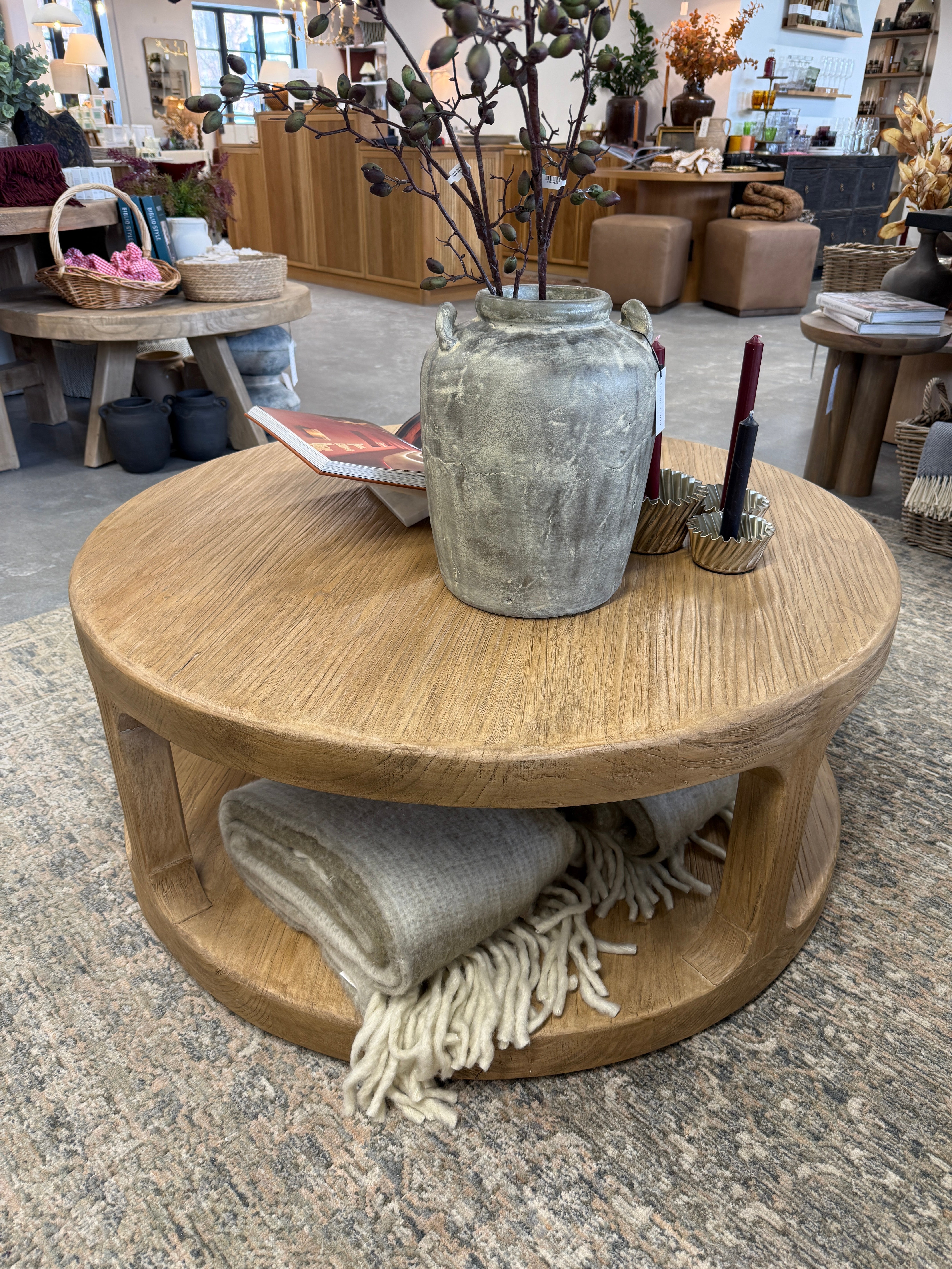 FLOOR MODEL - Clara Reclaimed Wood 43" Round Coffee Table FURNITURE - floor model Hauer Market