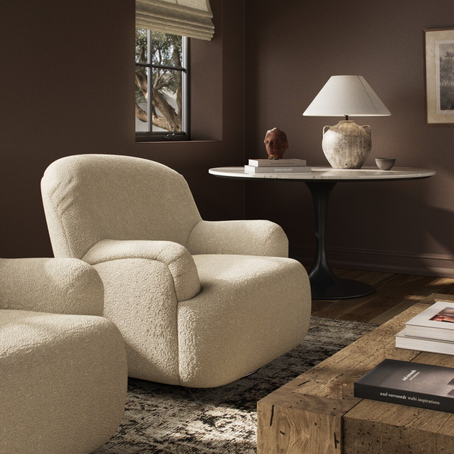 Kadon Chair - Sheepskin Natural FURNITURE - lounge chair Four Hands