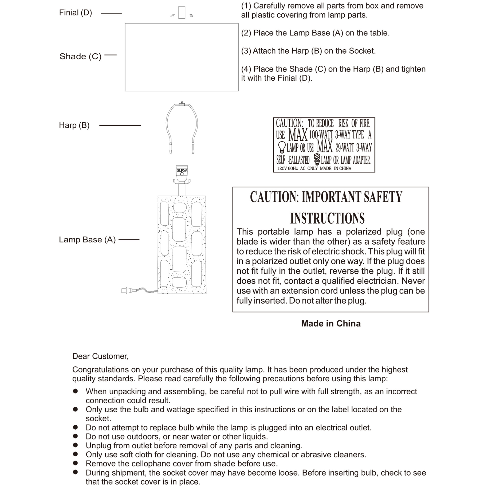 Ellie Table Lamp LIGHTING - table lamp Surya