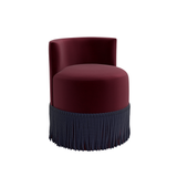 Clover Fringe Vanity Chair FURNITURE - accent chair Skyline Furniture Performance Velvet Raisin Navy