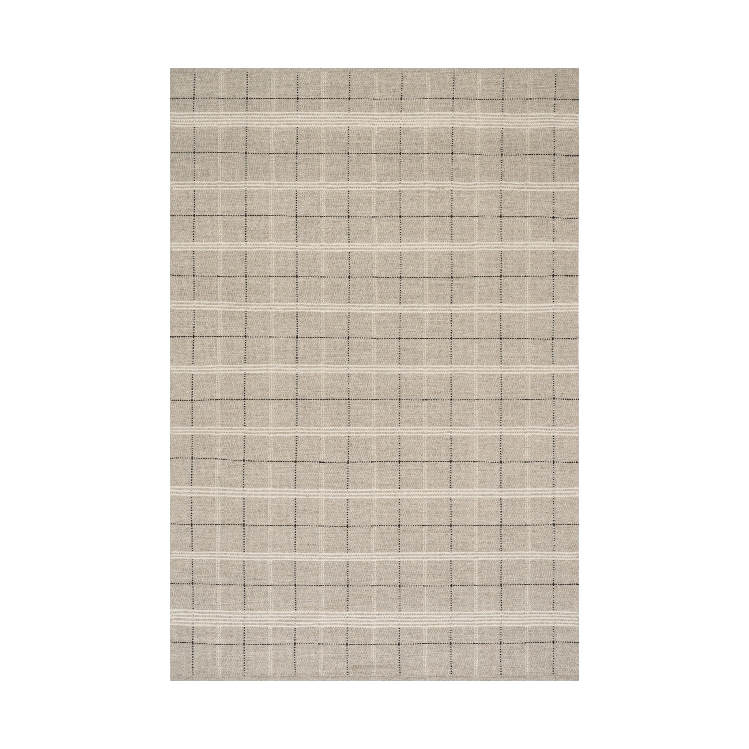 Nate Berkus Downing Plaid Wool Cozy Area Rug RUGS - wool Dash & Albert Grey 3' x 5'