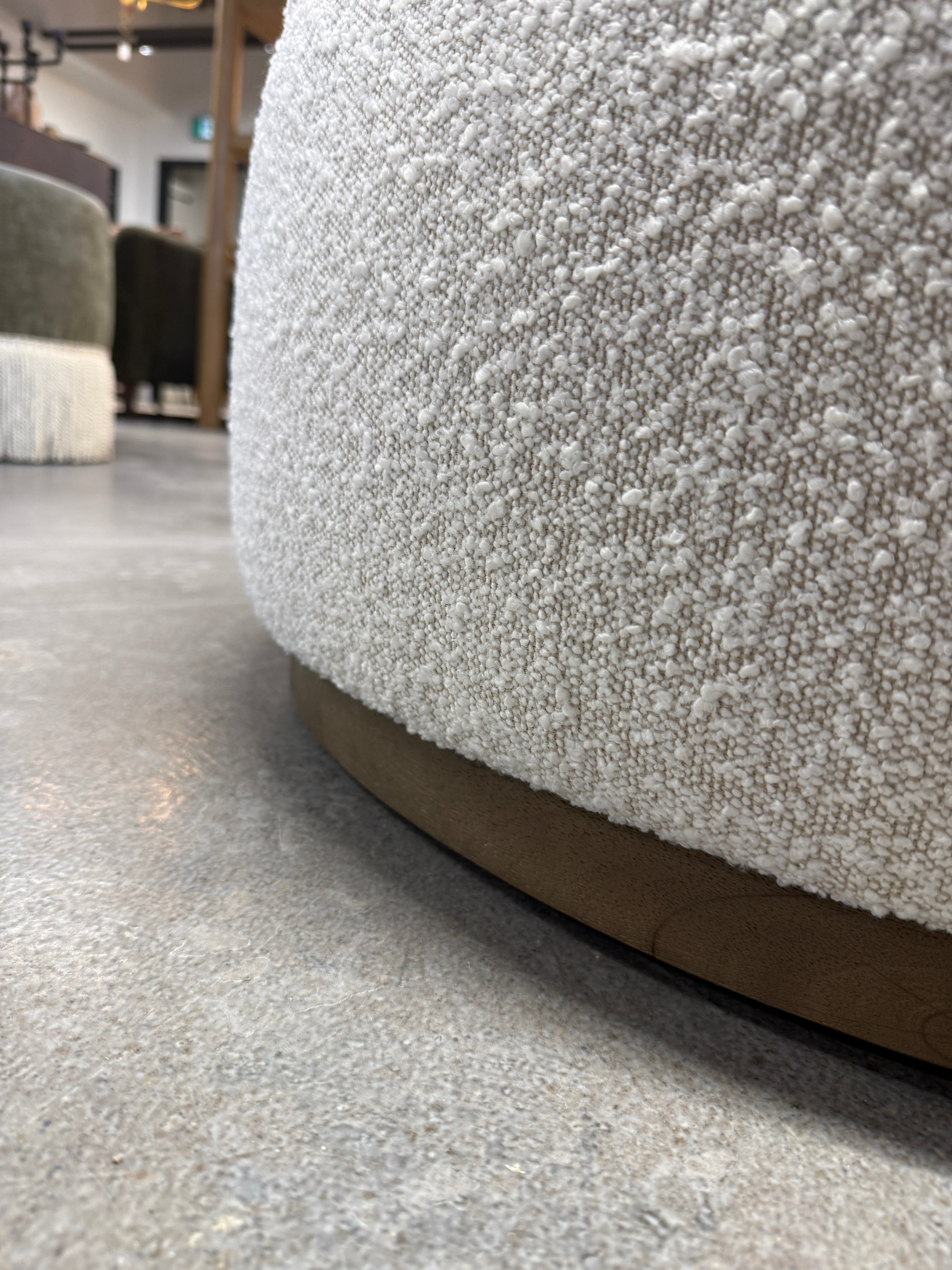 FLOOR MODEL - Sinclair Large Round Ottoman - Knoll Natural FURNITURE - floor model Four Hands