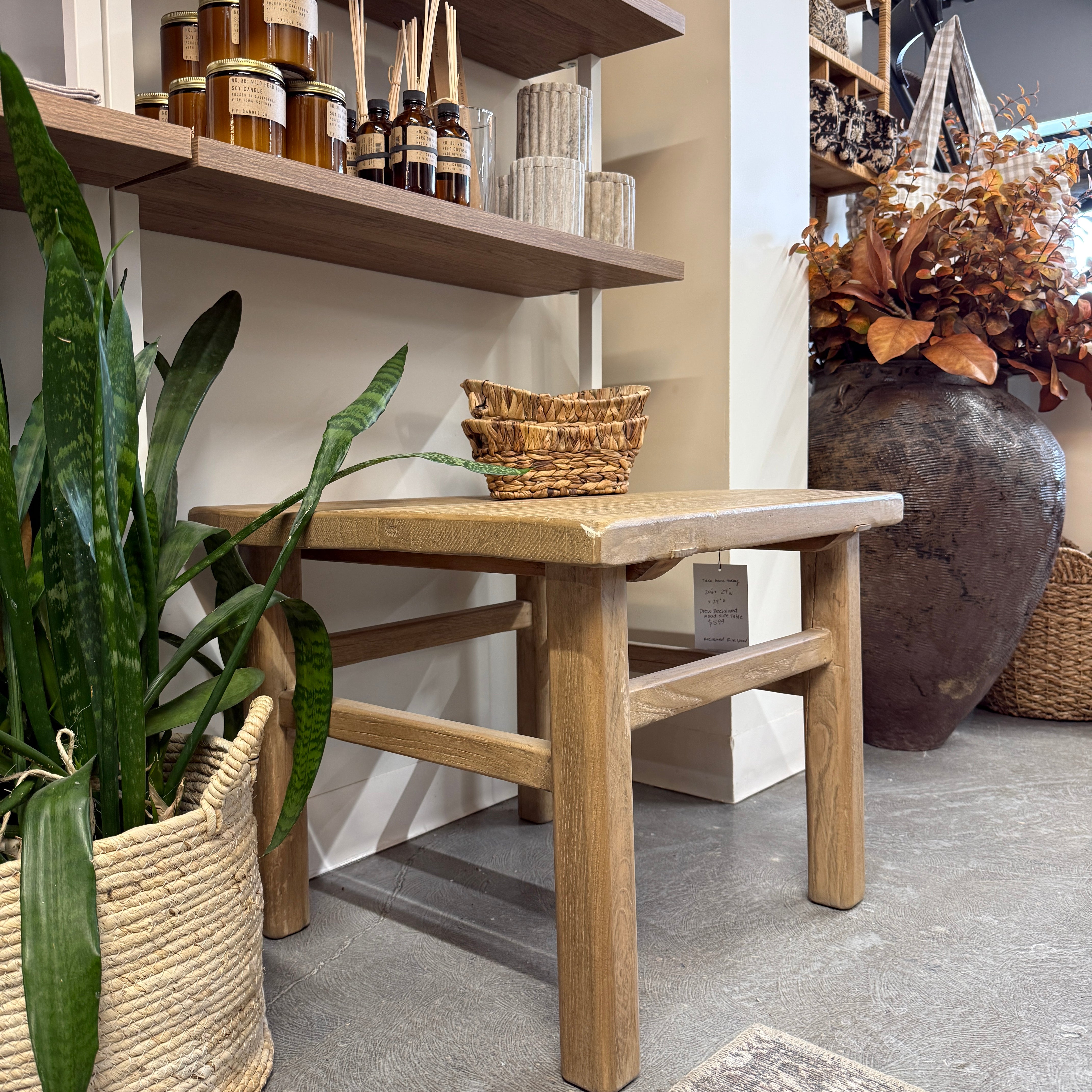 FLOOR MODEL - Drew Reclaimed Wood Side Table FURNITURE - floor model Hauer Market