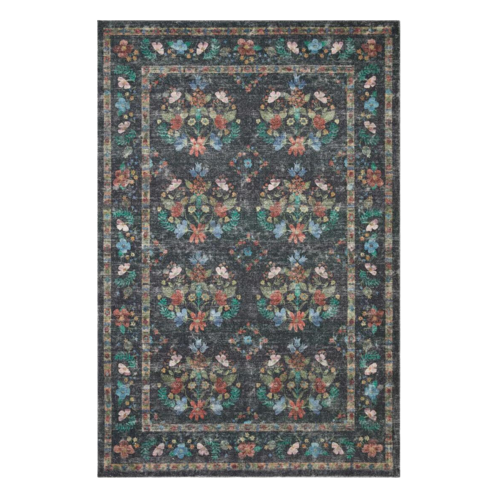 Rifle Paper Co. x Loloi Courtyard Seville Charcoal Rug 3-patterned rugs Loloi
