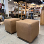 FLOOR MODEL - Dena Leather Ottoman FURNITURE - floor model Rowe Furniture