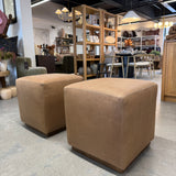 FLOOR MODEL - Dena Leather Ottoman FURNITURE - floor model Rowe Furniture