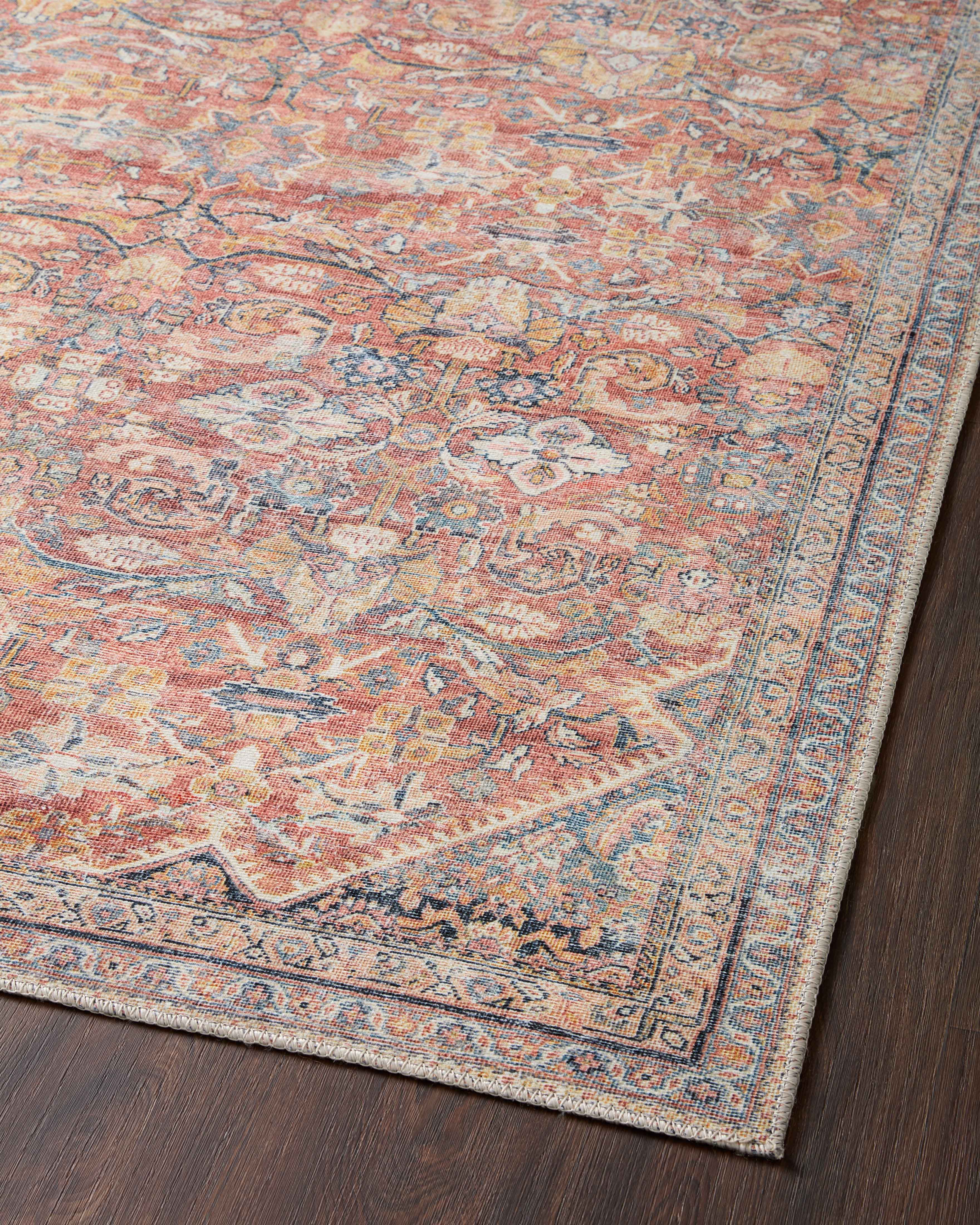 Loloi Adrian Rust / Denim Rug 2-RUGS-patterned Loloi