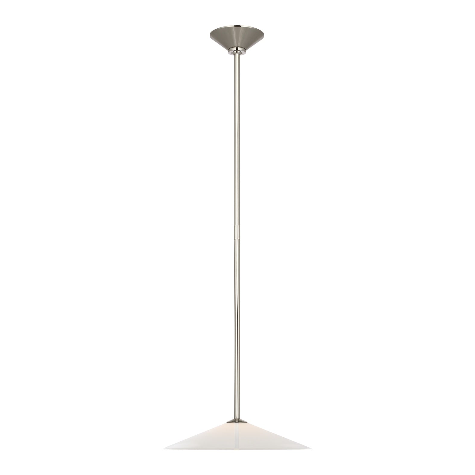 Ponce 13" Pendant LIGHTING - pendant Visual Comfort Polished Nickel White Glass