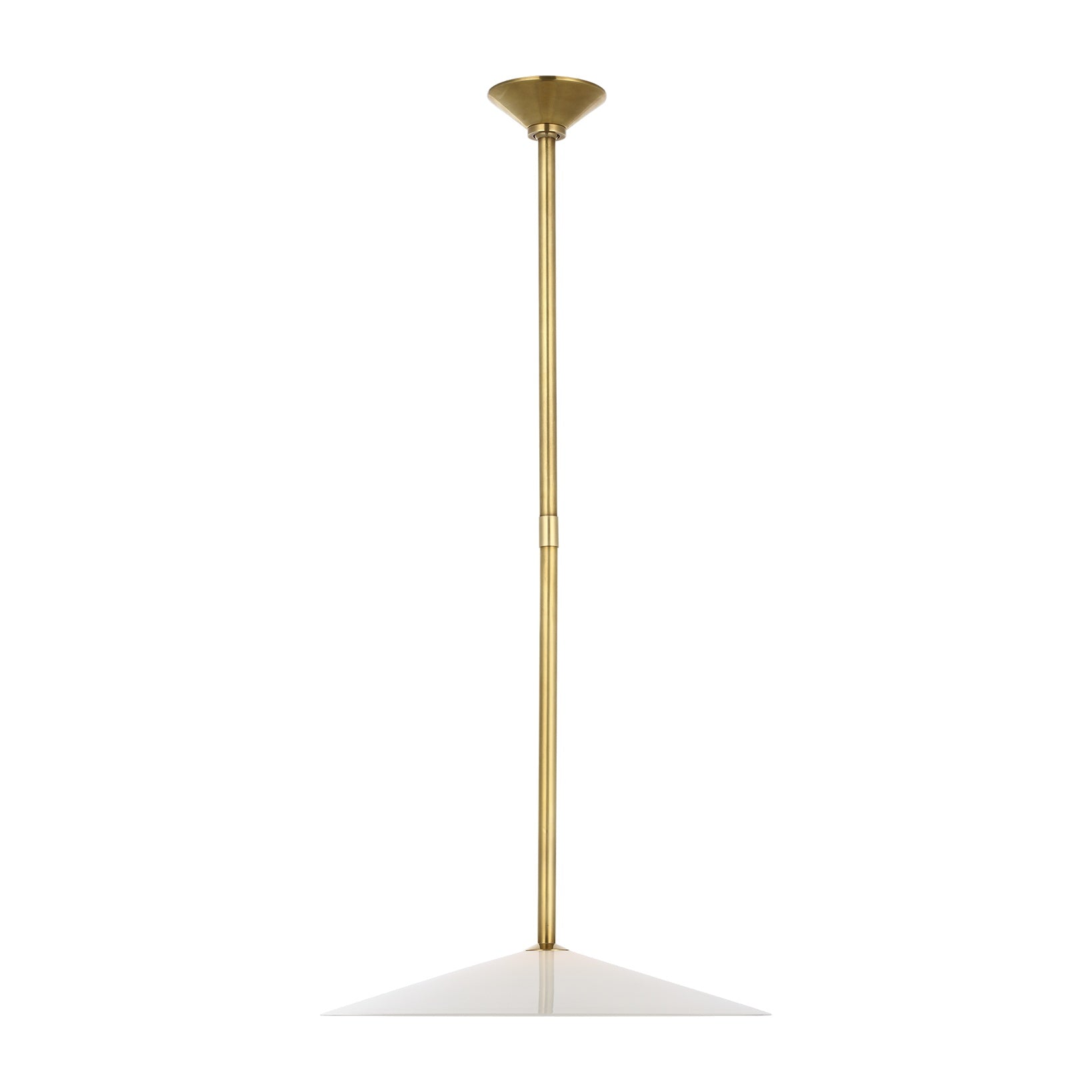 Ponce 18" Pendant LIGHTING - pendant Visual Comfort Hand-Rubbed Antique Brass White Glass