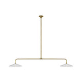 Ponce 62" Linear Pendant LIGHTING - pendant Visual Comfort Hand-Rubbed Antique Brass White Glass