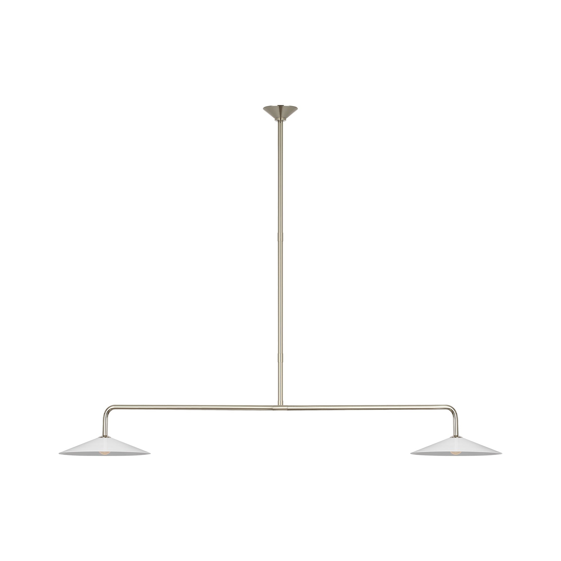 Ponce 62" Linear Pendant LIGHTING - pendant Visual Comfort Polished Nickel White Glass