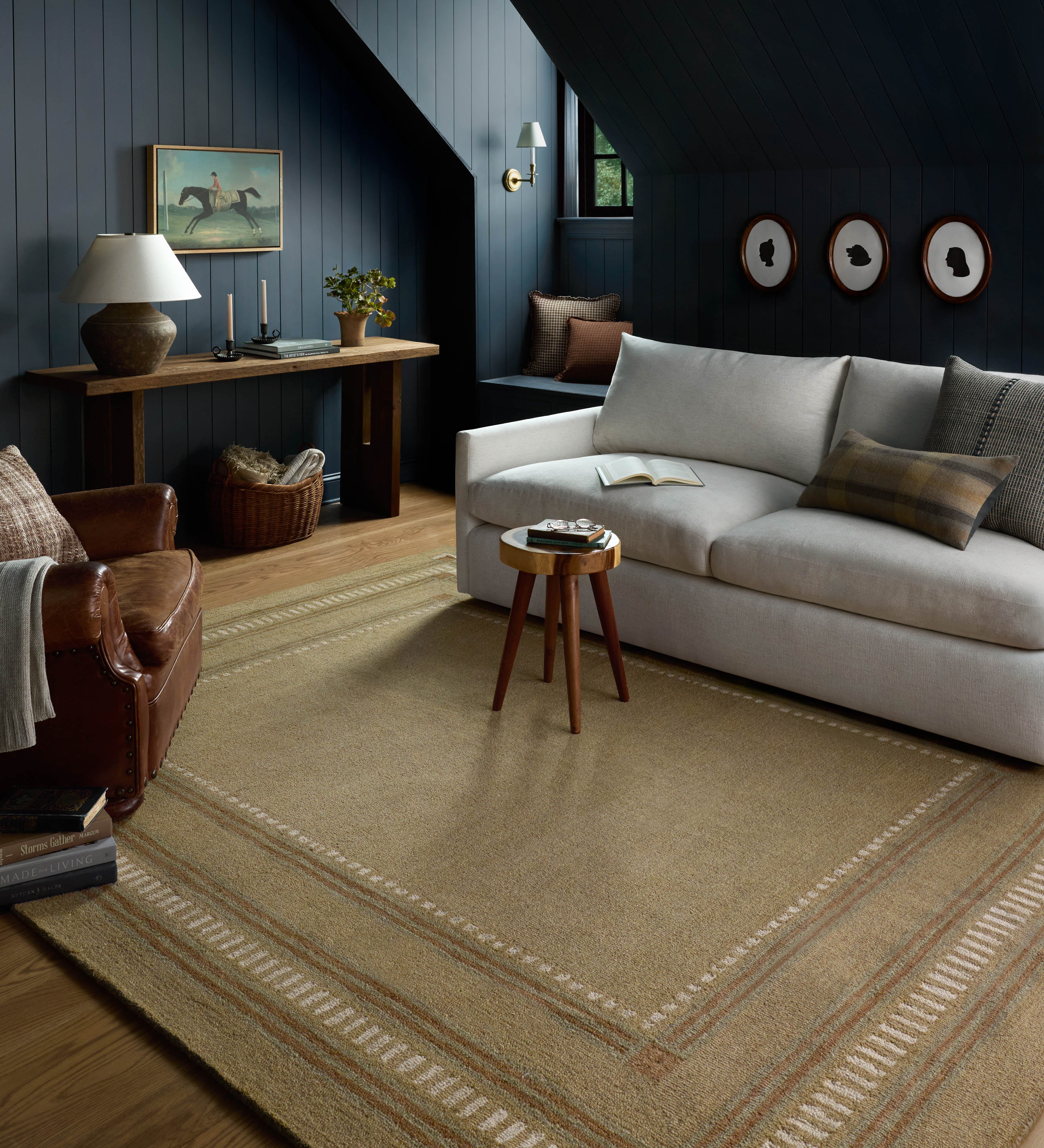 Chris Loves Julia x Loloi Alfie Green / Natural Rug RUGS - wool Loloi