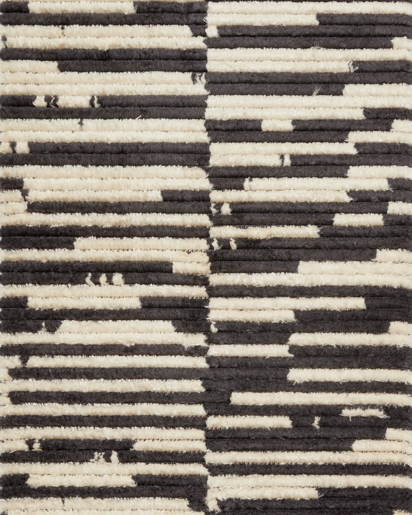 Chris Loves Julia x Loloi Alice Cream / Charcoal Rug No.3 RUGS - synthetic Loloi
