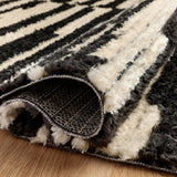 Chris Loves Julia x Loloi Alice Cream / Charcoal Rug No.3 RUGS - synthetic Loloi