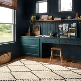 Chris Loves Julia x Loloi Alice Cream / Charcoal Diamond Rug RUGS - patterned Loloi