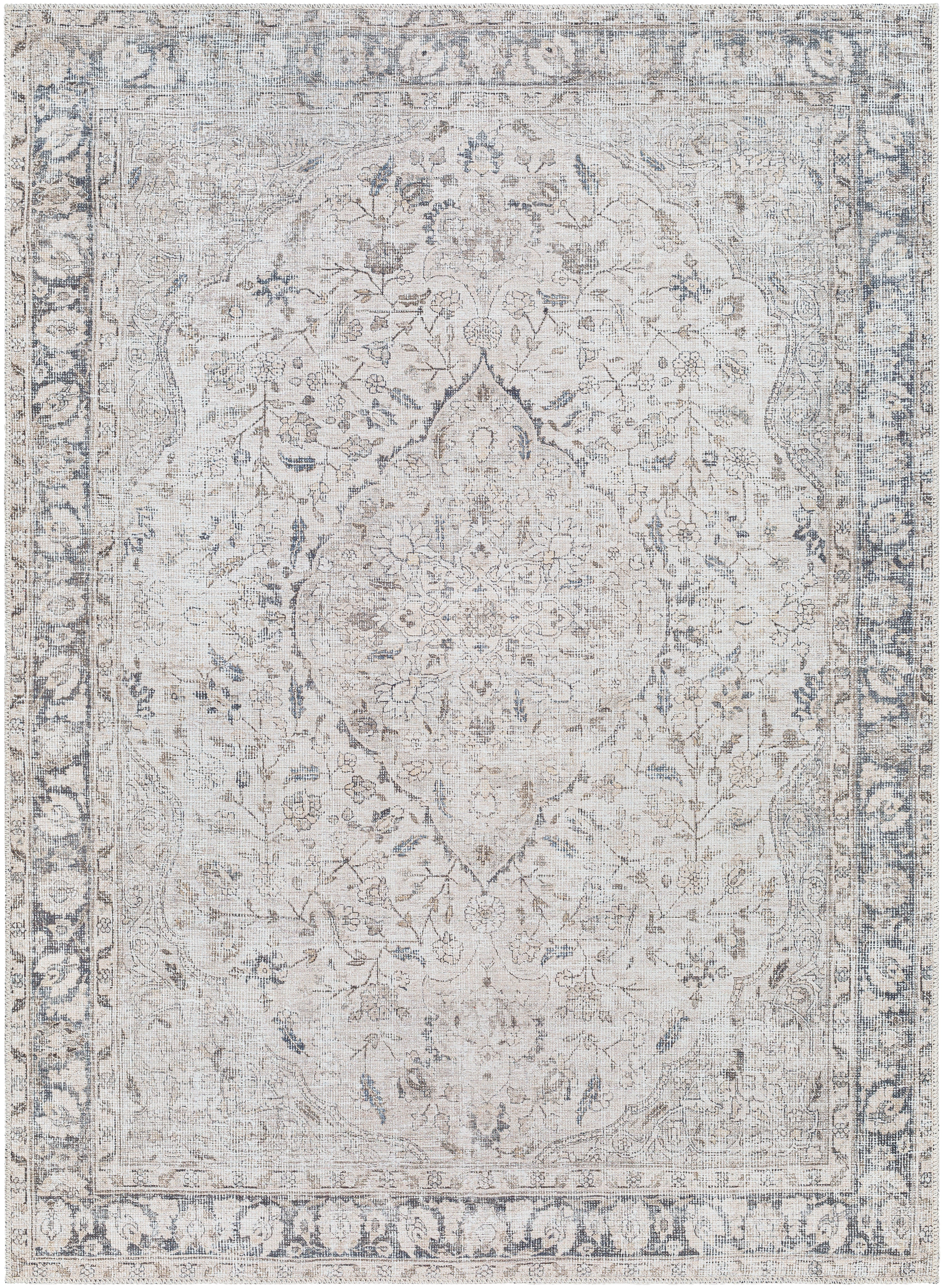 Aria Floral Sage Washable Rug RUGS - synthetic Surya
