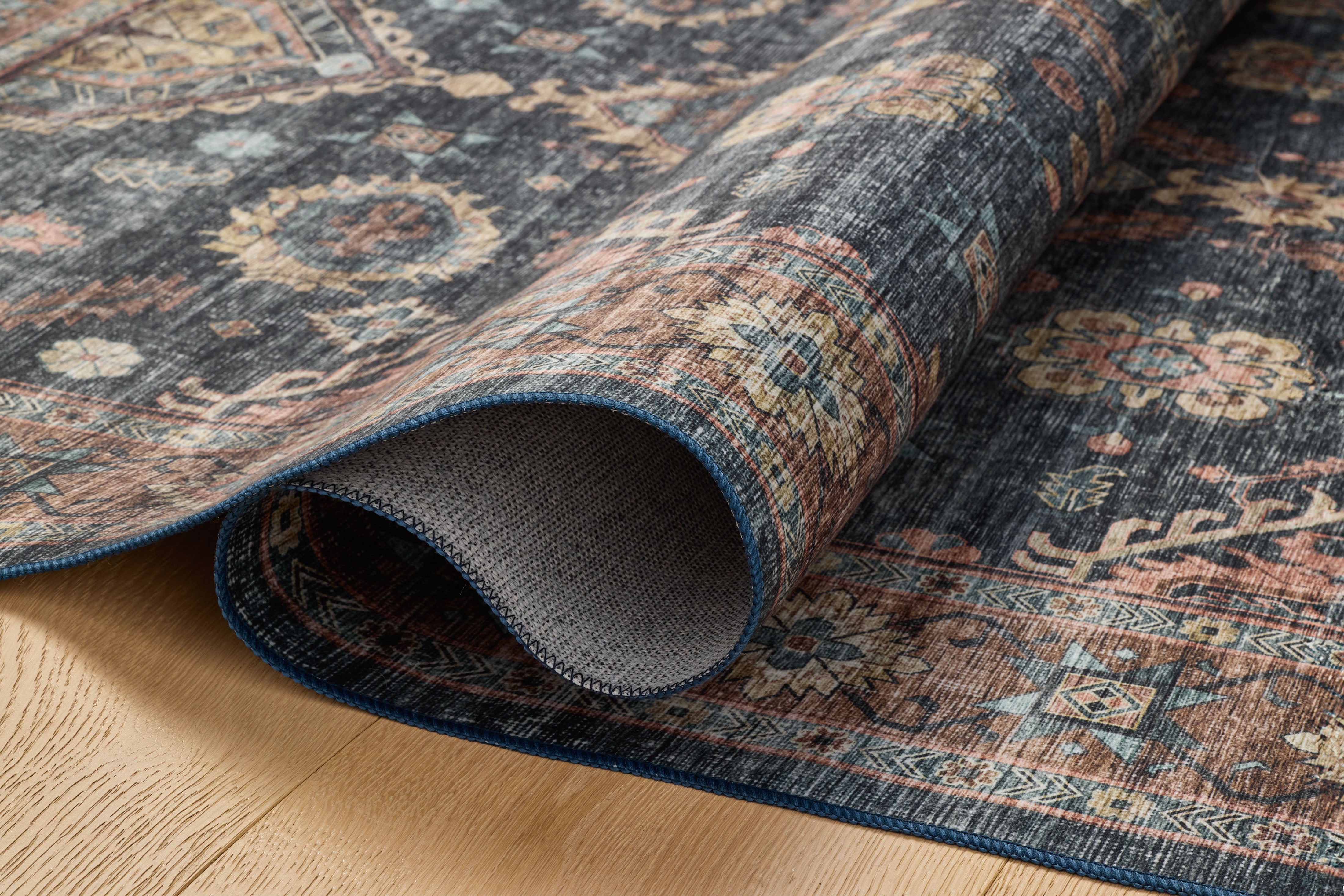 Loloi Anniston Denim / Sunset Washable Rug RUGS-patterned Loloi