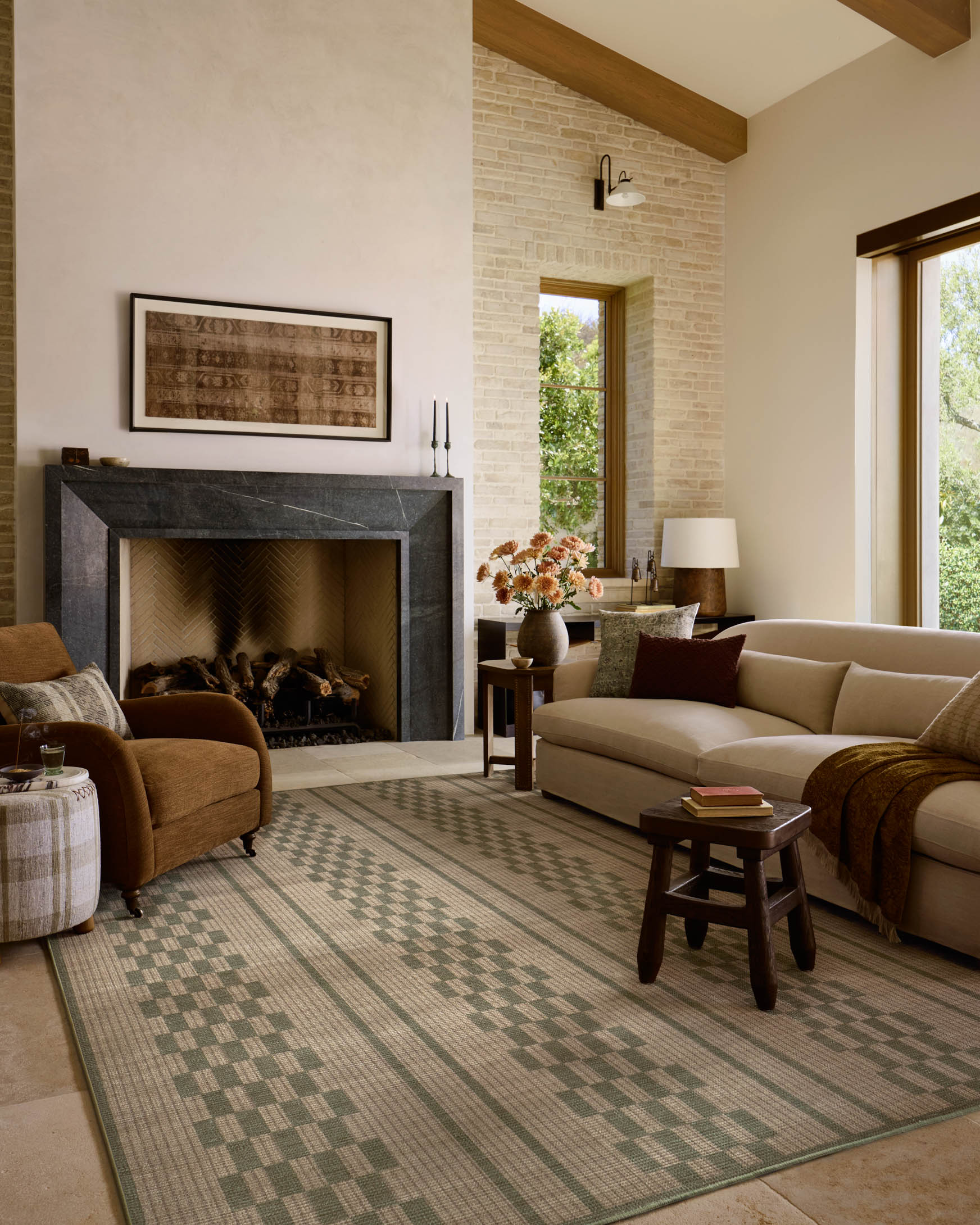 Amber Lewis x Loloi Archibald Natural / Green Rug – 2
