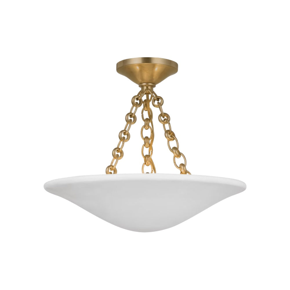 Mollino Semi Flush Mount LIGHTING - flush mount Visual Comfort - Signature Hand-Rubbed Antique Brass 16"