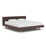 EQ3 Custom Fabric Bento King Bed - Walnut Leg 1 - d - FURNITURE - Custom Beds EQ3 Alma Brown