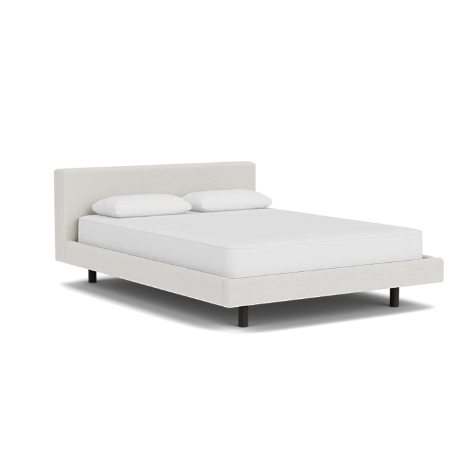Custom Fabric Bento Queen Bed - Black Ash Leg 1 - d - FURNITURE - Custom Beds EQ3 Arctic Snow