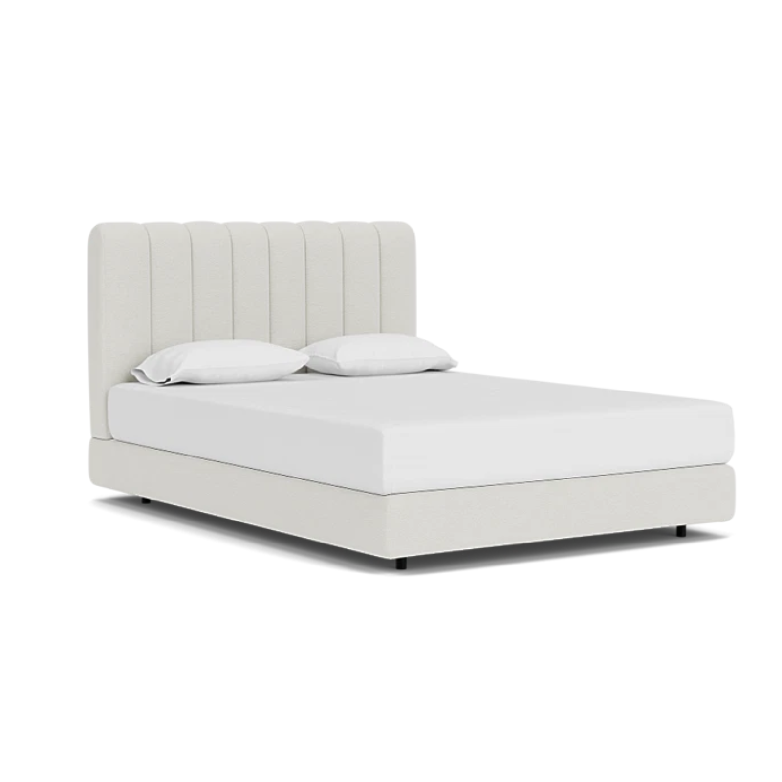Custom Fabric Stage Queen Bed 13 - FURNITURE - bed EQ3 Arctic Snow