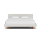 EQ3 Custom Fabric Bento King Bed - Walnut Leg 1 - d - FURNITURE - Custom Beds EQ3