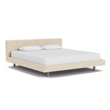 EQ3 Custom Fabric Bento King Bed - Walnut Leg 1 - d - FURNITURE - Custom Beds EQ3 Aspen Pebble
